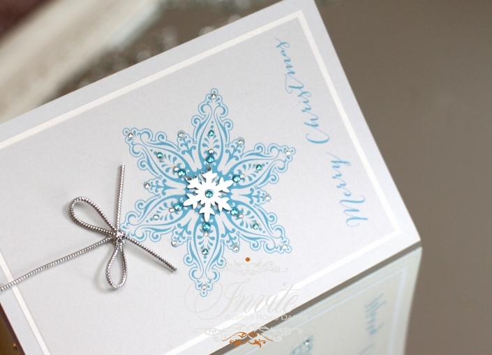 ZIEMASSVĒTKU KARTIŅAS crystal snowflake 100x150 light blue
